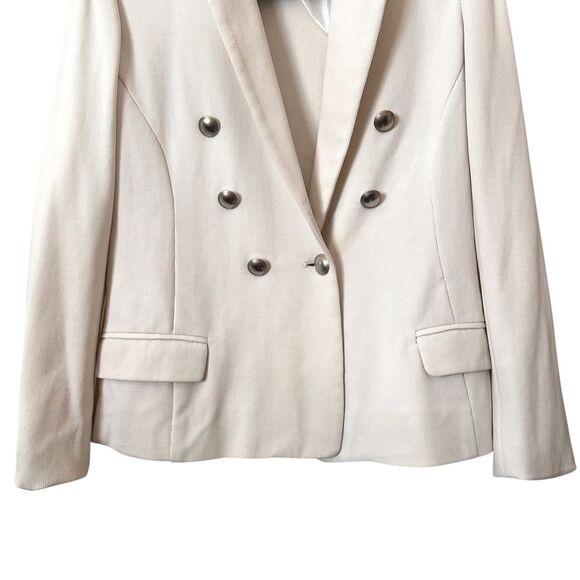 WEEKEND MAX MARA Textured One Button Blazer White Medium - Picture 2 of 5